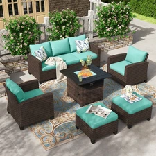 Propane Fire Pit Table Outdoor Furniture Set Conversation Set Patio Furniture