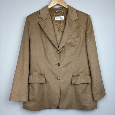 MaxMara Camel Hair Blazer Women s 14 Jacket Beige Italy Max Mara