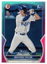 2023 Bowman Draft - Brayden Taylor #BD-60 - Aqua / Pink Gradient Border /199