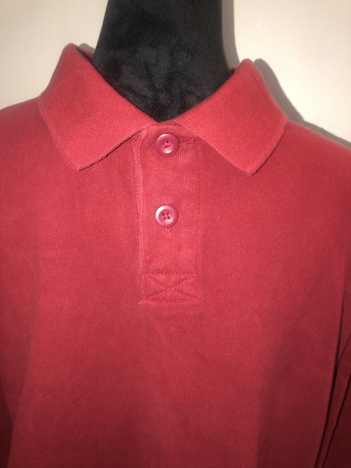CONSENSUS Shirt Pullover Long Sleeve Burgundy Men… - image 3