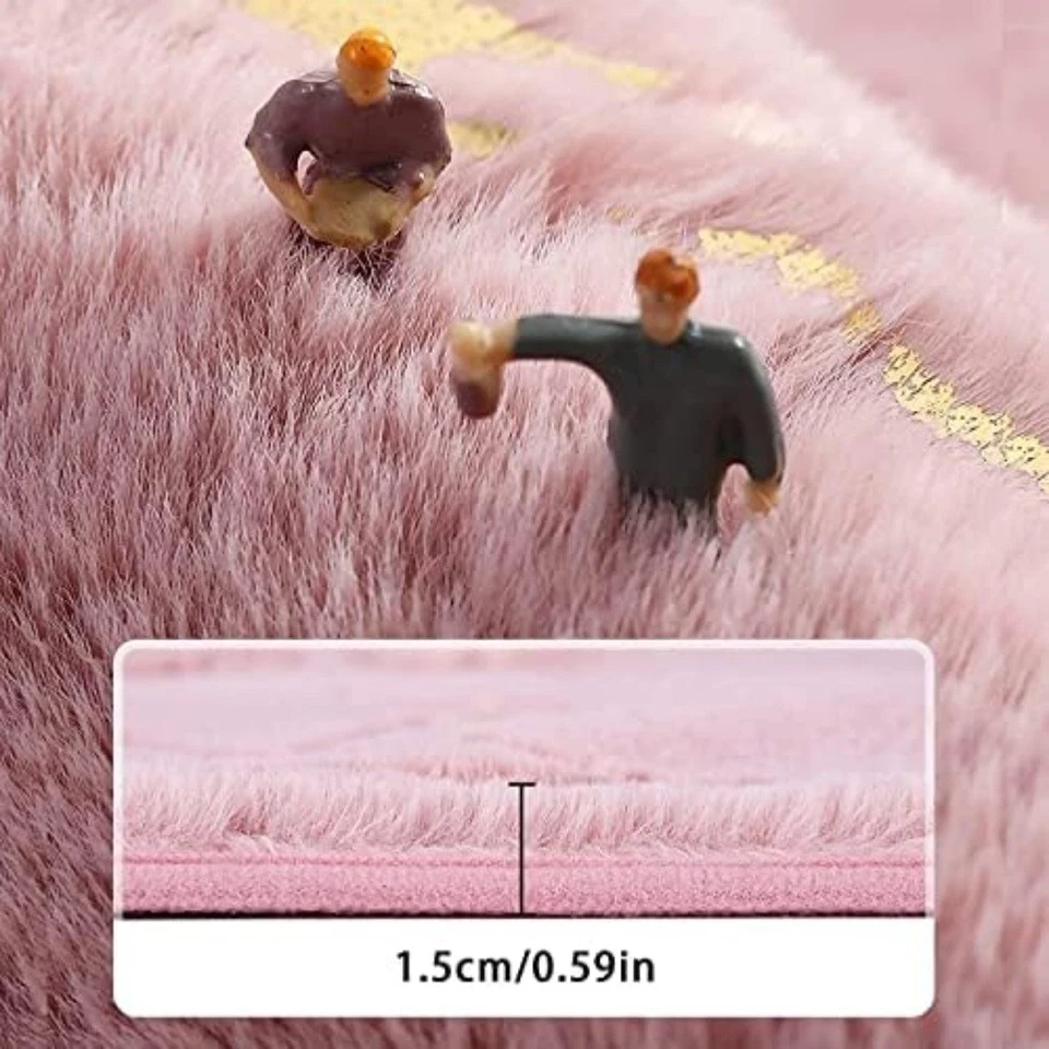 Saugfähige Badteppiche Badmatten Set Kunst Kaninchenfell rutschfeste Rückseite - Bild 4 von 4