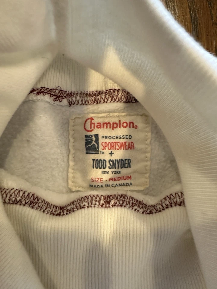 Moletom Champion Todd Snyder branco gola simulada tamanho M - Imagem 2 de 3