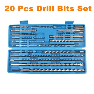 20PC Drill Bit SDS Plus Rotary Hammer Drill Bit Set Carbide Tip Masonry Concrete