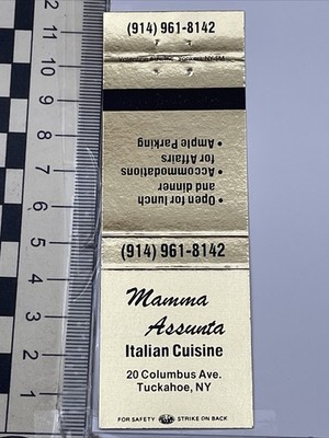 Vintage Matchbook Cover  Mamma Assunta Italian Cuisine  Tuckahoe, NY   GMG