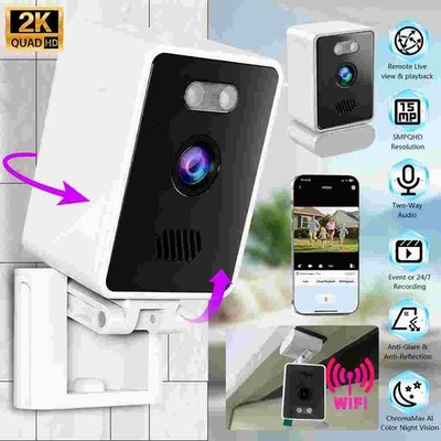 Window Camera WiFi Indoor Cameras for Security System with Mounting Sticker