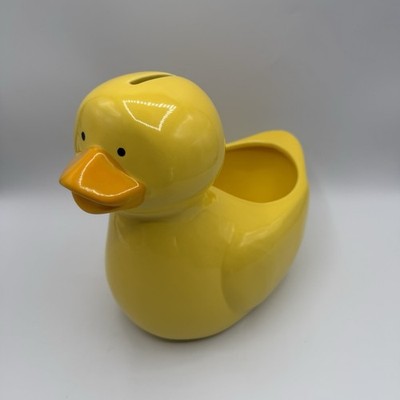 Vintage Edible Arrangements Ceramic Yellow Duck Piggy Bank / Planter