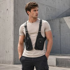 Vest Bag Tactical Chest Bag New Men's Retro Backpack Armpit Bag Multifunctional