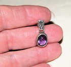 Vintage SARDA 925 STERLING SILVER PURPLE AMETHYST EARRINGS Pierced Dangles~Bali — photo 4