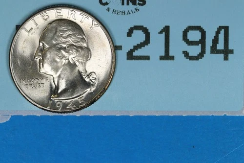 1945 BU 25C WASHINGTON SILVER QUARTER DOLLAR EARLY US TYPE COIN RAW-2194