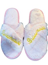 Women Fluffy Slippers Pink Bridesmaid Slippers Gift Wedding