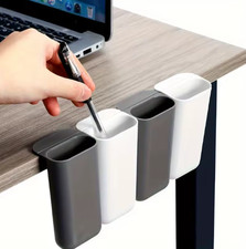 2pcs Desk Pen Holder Clip On Pencil Storage Adhesive Office Organizer PP Plastic