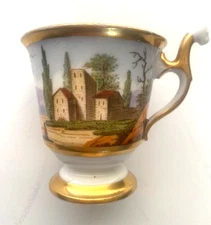 Antique Old Paris Porcelain SUPERB  HAND PAINTED Continuous scene- c.1810