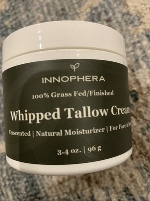 Whipped Grassfed Beef Tallow Unscented Moisturizer 3.4oz Natural Face Body Cream