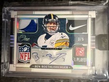 2023 Panini One Ben Roethlisberger Quad Patch Auto /5 NFL Shield Nike Swoosh Tag
