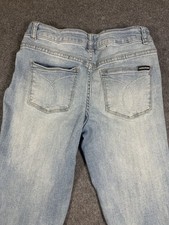 Calvin Klein Jeans Girls Light Wash Distressed Ankle Flare Jeans Size 12