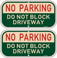 2 Pack No Parking Do Not Block Driveway Sign 12 x 6 Inches Do Not Block Active