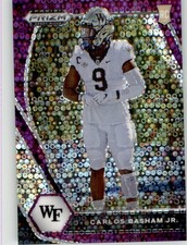 Carlos Basham Jr 2021 Panini NFL Prizm Draft Picks Purple Disco Prizm RC #139
