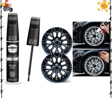 Gloss Black Rim Touch Up Paint Wheel Repair Kit Curb Rash Quick And Easy Repair