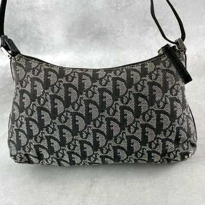 Christian Dior Trotter Mini Shoulder Bag Leather Black Excellent