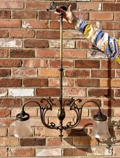 Art Nouveau Two Arm Ceiling Light 