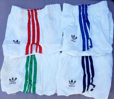 4x VINTAGE 80er ADIDAS Beckenbauer Glanz Nylon Fussball Shorts D3 deadstock