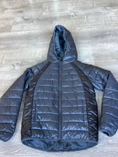 Air Jordan Boys Size M 10/12 Black Zip Hooded Puffer Fleece Lining Jacket Coat