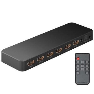 Goobay HDMI Matrix Switch 4x2 4K 60Hz mit Audio Extractor 58479