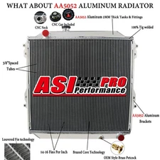 4 Row Aluminum Radiator Fit 1996~2002 Toyota Hilux Surf KZN185 3.0L Diesel MT.