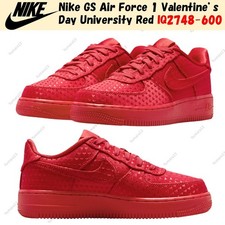 Nike GS Air Force 1 Valentine's Day University Red IQ2748-600 Size 3.5Y-7Y