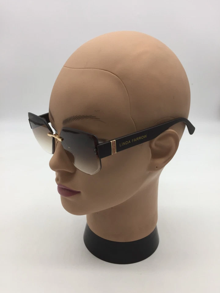 Linda Farrow Gold/Brown Women's Designer Sunglasses 61-16-146 Brown Lens - Image 3 of 4
