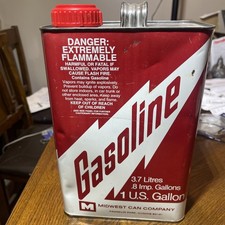 VINTAGE MIDWEST CAN COMPANY 1 GALLON GASOLINE METAL CAN NOS