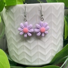 1.5  Silver-tone Flower Daisy Dangle Earring Set New Free Ship B7669