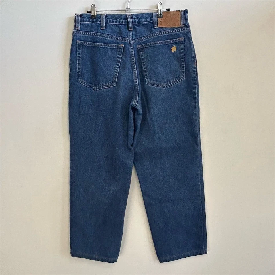 Pantalones de mezclilla para hombre Hang Ten calce relajado azul talla 32x32 cremallera mosca 5 bolsillos Foto 2 de 4