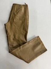 MARGARET GODFREY Bronze Gold Tone Straight Leg Leather Pants Sz 14