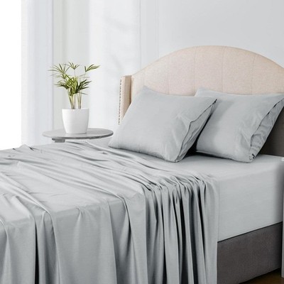 LDC Lux Decor Collection Rayon from Bamboo Blend Cooling Bed Sheet Set, Gray,
