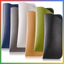 Soft Glasses Cases 6 Pack Leather Eyeglass Pouch Travel Sunglass Holder 7x3 Inch