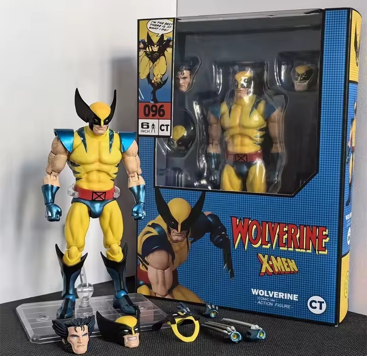 Figurine Wolverine articulée style MAFEX 096 CT Toys avec griffes interchangeables en PVC