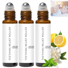 3Pcs Velaria Teething Roller Teething Roller Natural for Babies, Baby Teething O