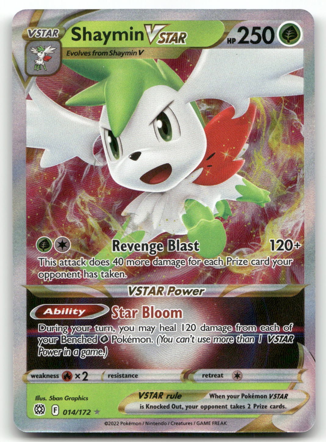 Shaymin VSTAR #14/172 (Holo) (NM) SWSH09: Brilliant Stars SWSH09 Pokemon