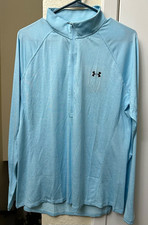 Under Armour HeatGear Tech Twist 1/2 Zip Pullover Women  s XL Blue Loose Fit