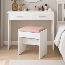 LEDREM Vanity ChairUpholstered Desk Chair for GirlsMakeup Stool With Anti-slip