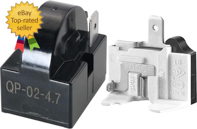 Refrigerator Starter Relay and Overload Protector Kit - QP2-4R7 4.7 Ohm 1 Pin 