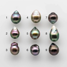 9-10mm Tahitian Pearl Teardrop with Amazing Luster and Natural Color, Single L