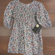 Gerber Girls Blue Floral Smocked Woven Dress ...