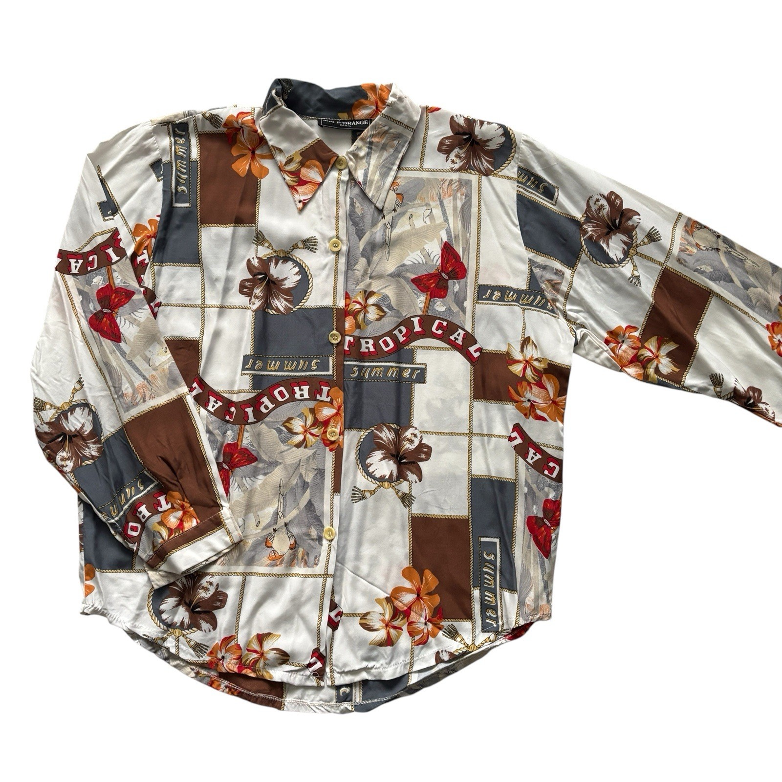 Vintage 80s Shirt Patterned 18 - 20 Plus Size image 2