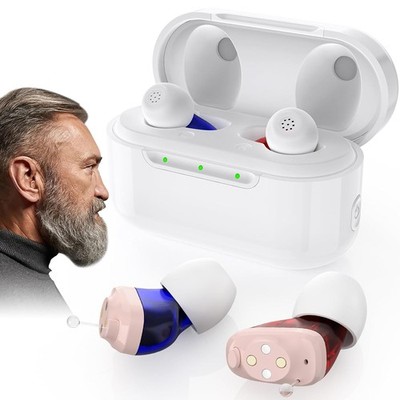 1 Pair Of Digital Hearing Aid Severe Loss Rechargeable Invisible BTE Ear Aids US