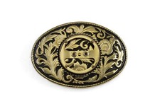 Vintage Etched Country Western Design Inlay Ready Cowgirl Style Belt Buckle