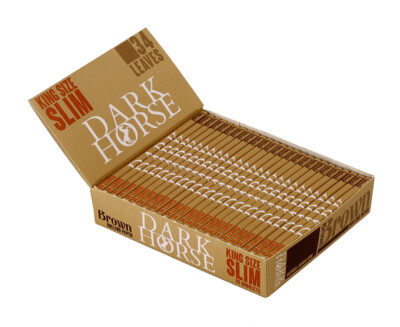 5 Boxen (125 Heftchen) Dark Horse Brown King Size Slim Blättchen 34 pro Heftchen