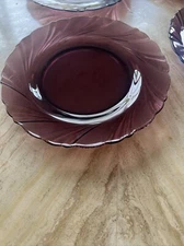 Vintage Purple Glass Salad Plates 7.5" Diameter, Set Of 6