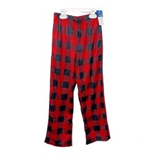 Boys Minky Soft Fleece Red Buffalo Check Sleep Pants-8-Pajama Bottoms